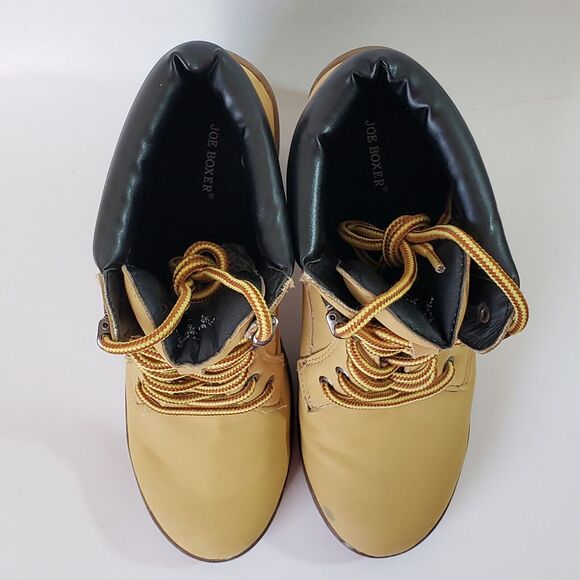 Joe Boxer Allyn Chunky Ankle Booties Women 8 Beige Tan Faux Leather Block Heel - Picture 5 of 16